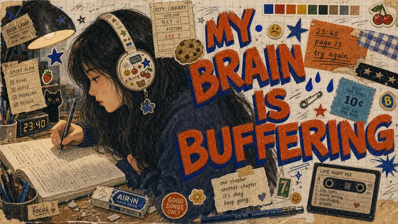 Analog Sticker Diary Portrait Poster Style — example: Bedroom Study Static