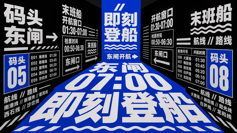 Blue Chinese Perspective Type Canyon Style — example: Ferry Blue Gate
