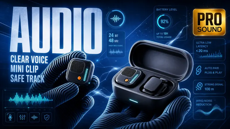 Blue HUD Macro Creator Tech Poster — example: Creator Mic Mini Class