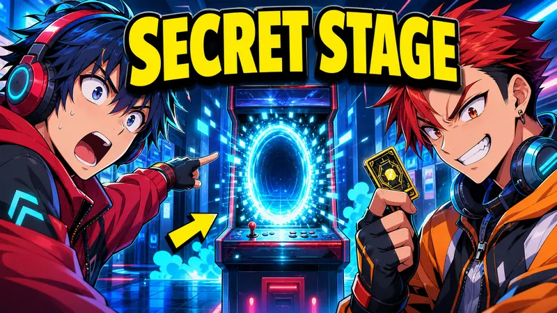 Bold Anime Reaction Thumbnail Style — example: Secret Arcade Portal