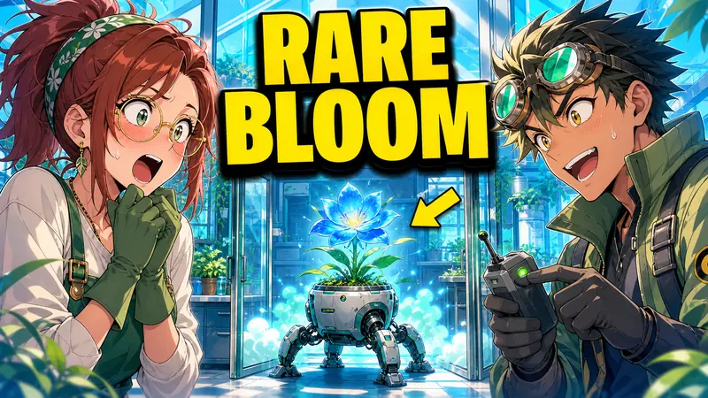 Bold Anime Reaction Thumbnail Style — example: Rare Bloom Mecha