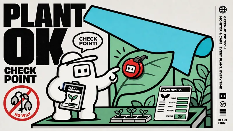 Bold Block Mascot Poster Style — example: Greenhouse Device Check