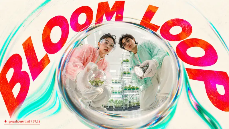 Chromatic Fisheye Orbit Pop Poster Style — example: Lunar Plant Lab