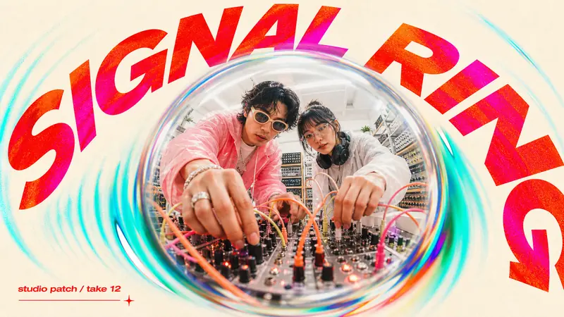 Chromatic Fisheye Orbit Pop Poster Style — example: Signal Ring Workshop