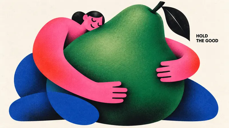 Chromatic Gesture Characters — example: Pear Embrace
