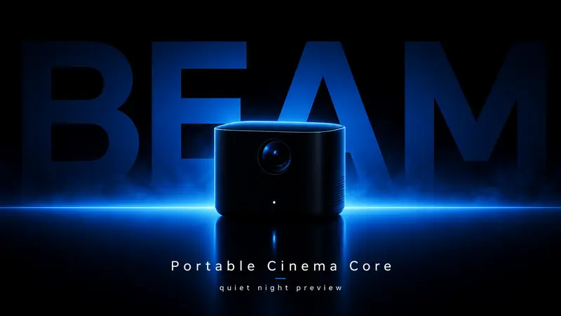Electric Blue Silhouette Product Launch Style — example: Mini Projector Launch