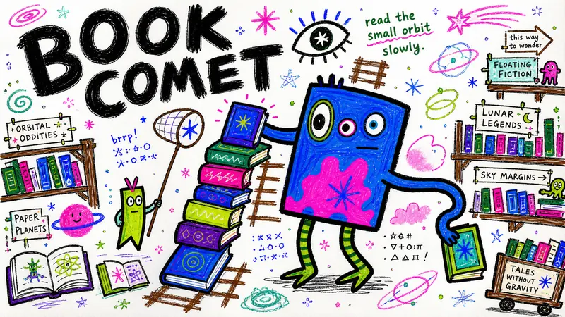 Fantasy Scribble Mascot Poster Style — example: Sleepy Comet Book Fair