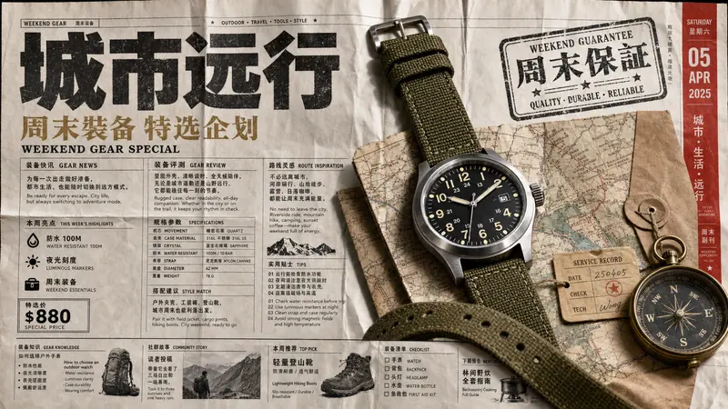 Folded Newspaper Product Ad Style — example: Field Watch