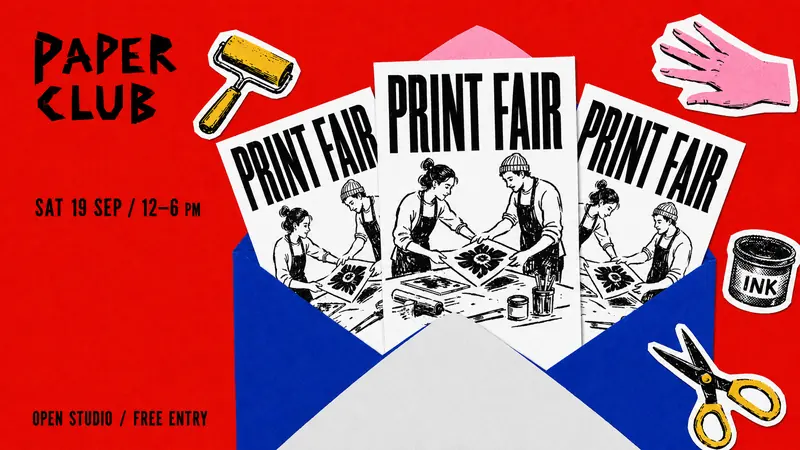 Grainy Envelope Flyer Collage — example: Print Social