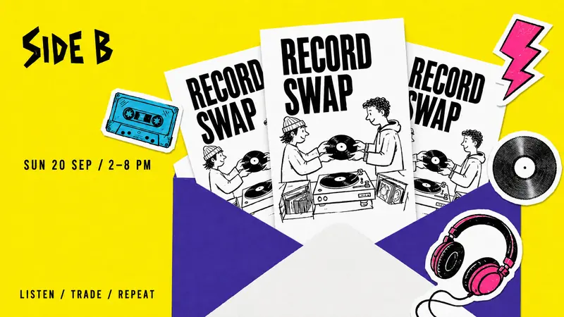 Grainy Envelope Flyer Collage — example: Record Exchange
