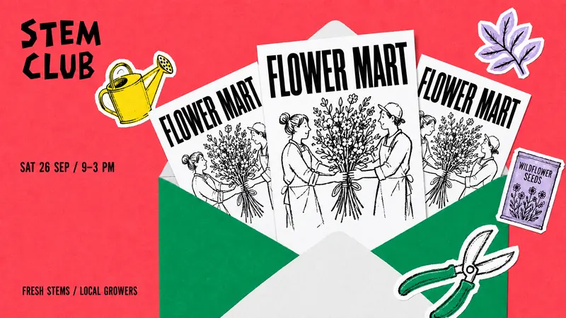 Grainy Envelope Flyer Collage — example: Flower Post