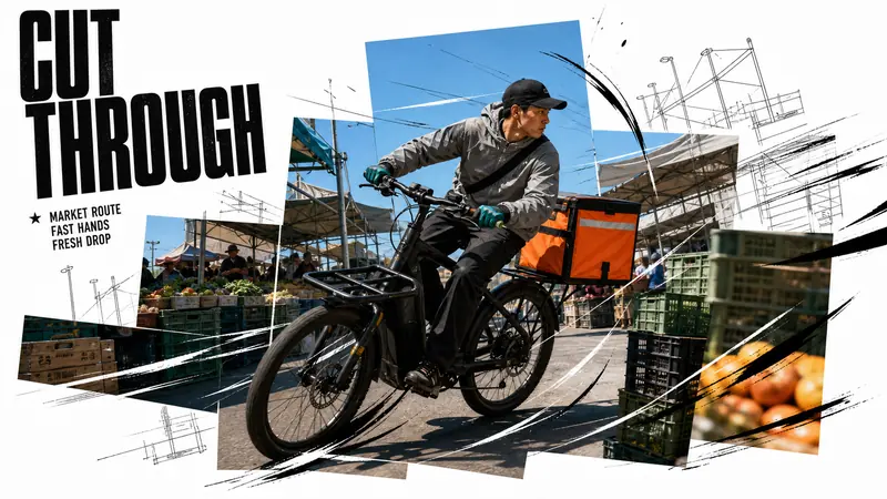Kinetic Editorial Photo Collage — example: Market Courier Weave