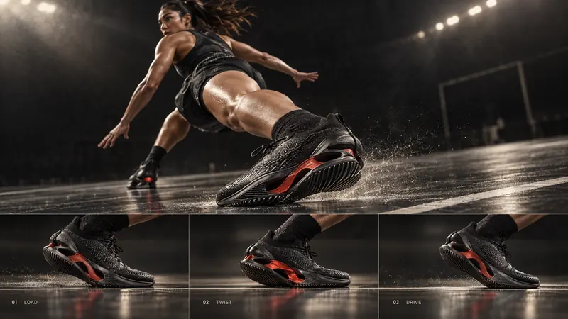 Kinetic Footwear Process — example: Torsion Spine