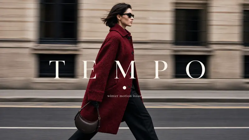 Kinetic Luxury Street Fashion Cover Style — example: Crimson Wool Walking Cover
