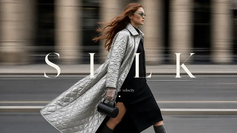 Kinetic Luxury Street Fashion Cover Style — example: Silver Quilted Coat Driveby