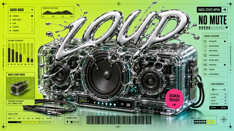 Liquid Chrome Clearance Poster Style — example: Sound System Overdrive