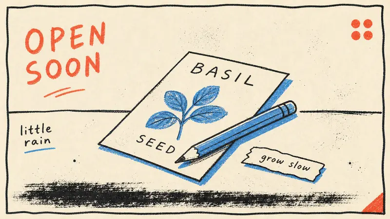 Loose Scribble Riso Print Style — example: Window Herbs