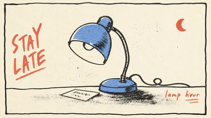 Loose Scribble Riso Print Style — example: Late Lamp