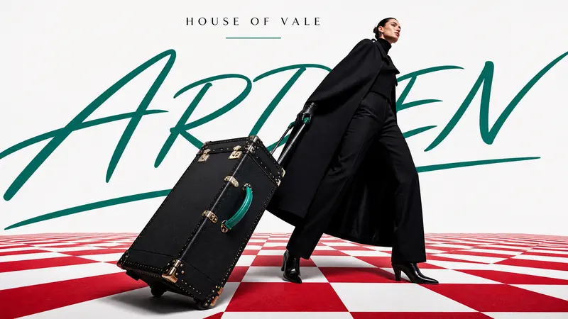Luxury Perspective Checkerboard Editorial — example: Travel Trunk Atelier