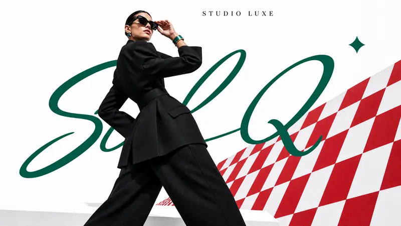 Luxury Perspective Checkerboard Editorial — example: Jewelry Eyewear Salon