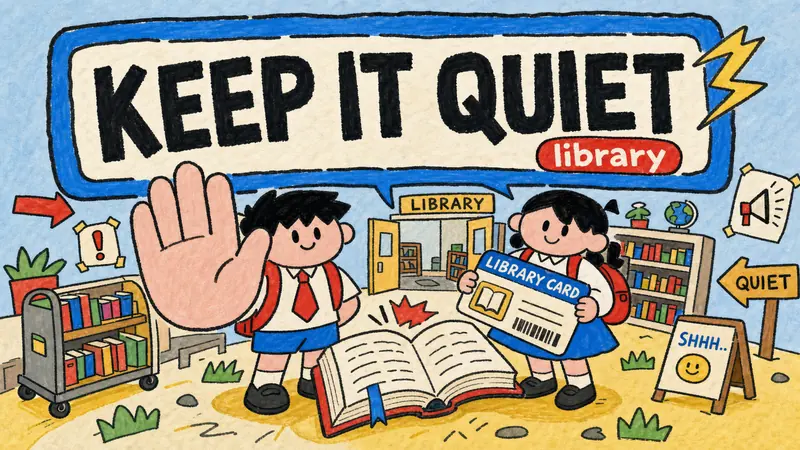 Naive Marker PSA Poster Style — example: Library Quiet Crew