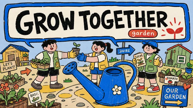 Naive Marker PSA Poster Style — example: Garden Swap Day