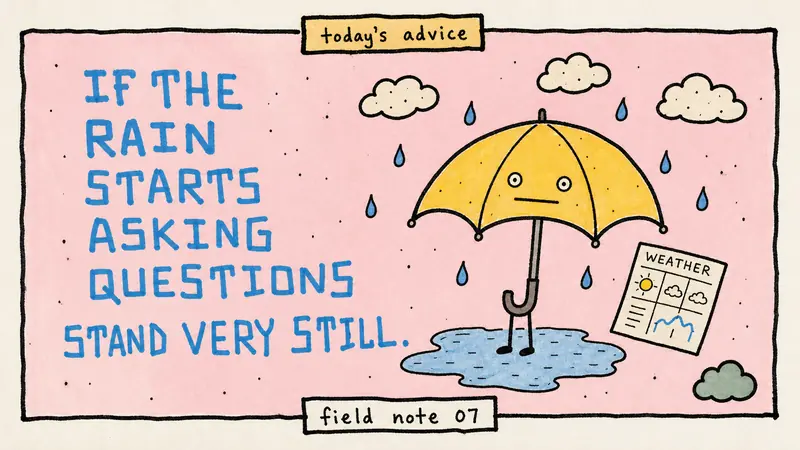Naive Marker Quote Card Style — example: Umbrella Weather Report