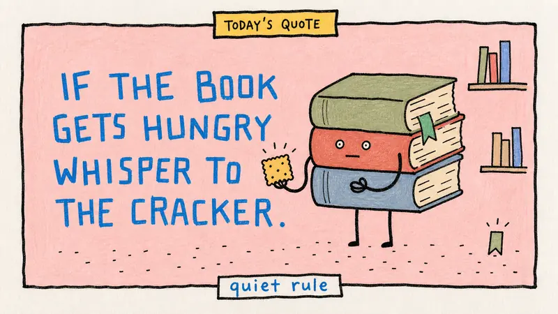 Naive Marker Quote Card Style — example: Library Snack Warning