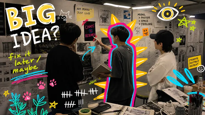 Neon Doodle Gallery Snapshot — example: Studio Critique Sparks