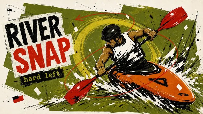 Olive Scribble Sports Poster Style — example: River Paddle Snap