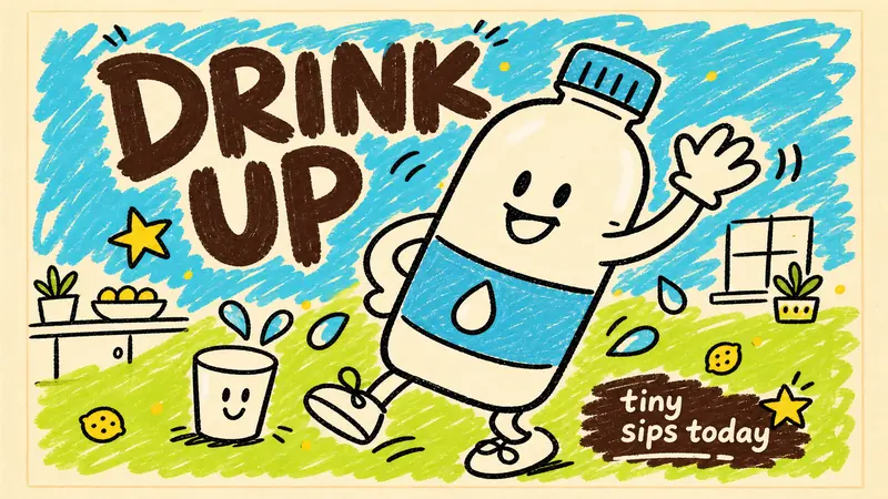 Playful Marker Grounding Poster Style — example: Water Break Reminder