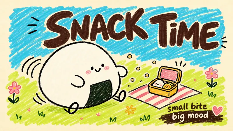 Playful Marker Grounding Poster Style — example: Snack Pause Note