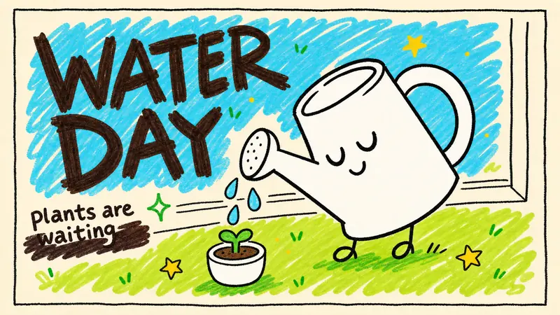 Playful Marker Grounding Poster Style — example: Plant Water Day