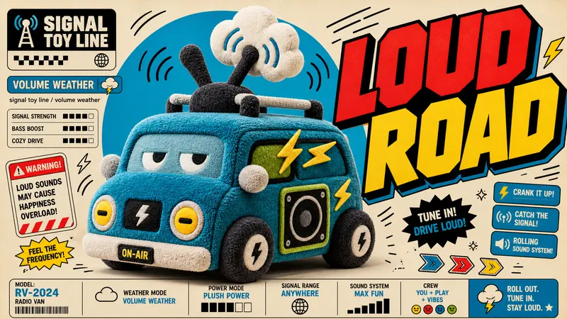 Plush Comic Toy Product Poster Style — example: Radio Storm Van