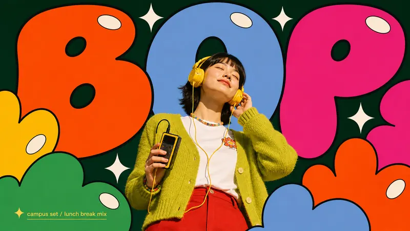 Pop Bubble Letter Photo Poster Style — example: Campus Candy Club