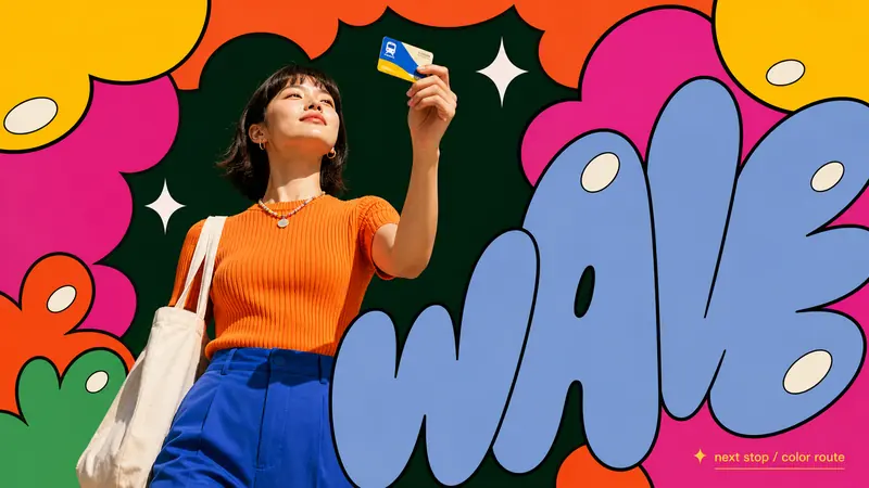 Pop Bubble Letter Photo Poster Style — example: Transit Wave Poster