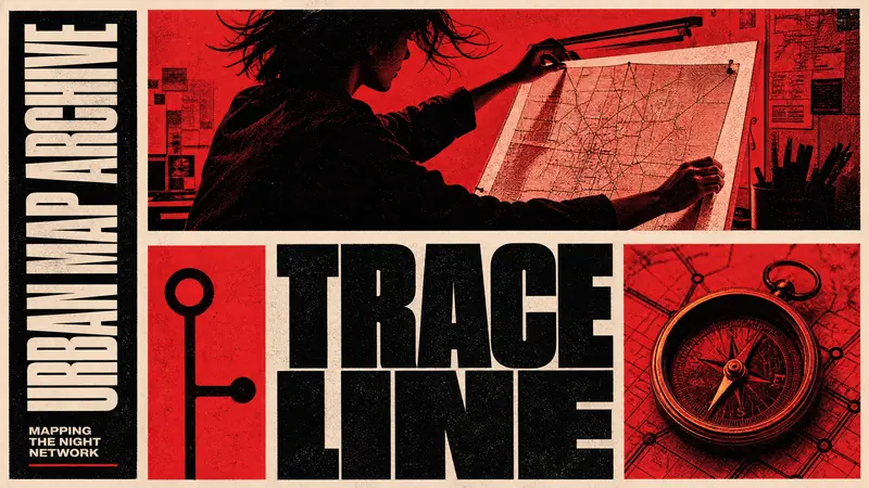 Red Monochrome Editorial Grid — example: Transit Cartographer