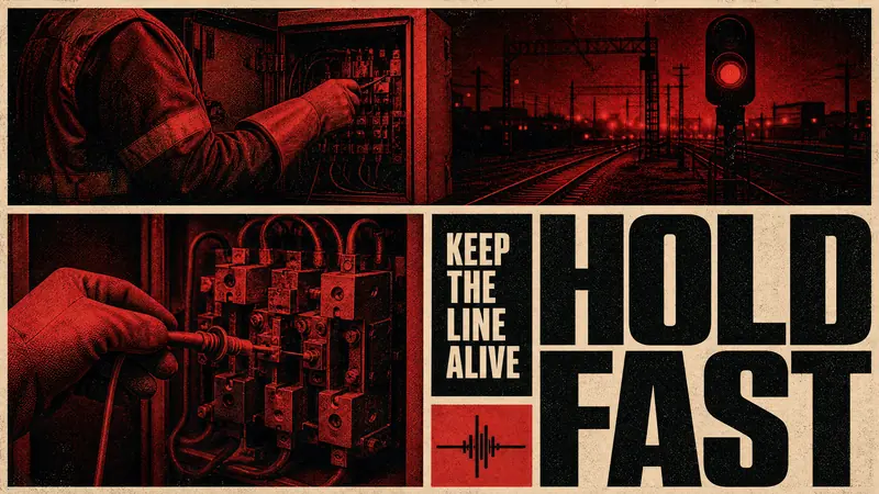 Red Monochrome Editorial Grid — example: Signal Mechanic