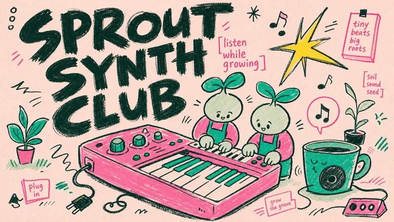 Rough Ink Music Doodle Poster Style — example: Sprout Synth Workshop