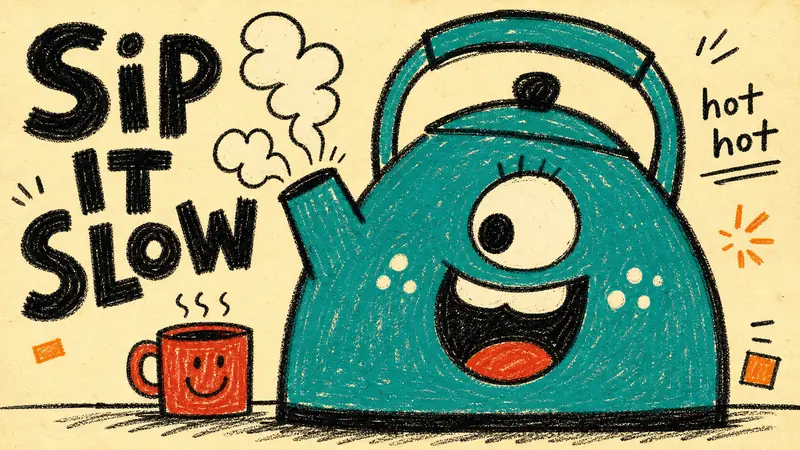 Rough Marker Monster Poster Style — example: Steam Kettle Giggle