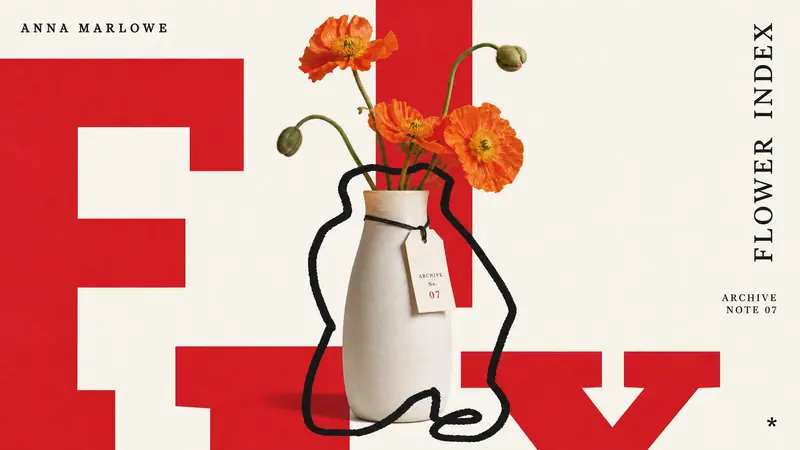 Scarlet Block Cutout Doodle Book Cover Style — example: Urban Flower Archive