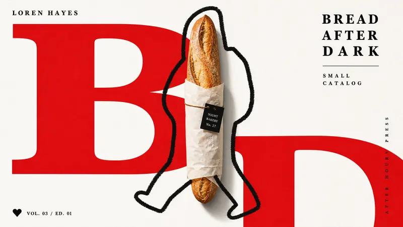 Scarlet Block Cutout Doodle Book Cover Style — example: Bakery Night Index