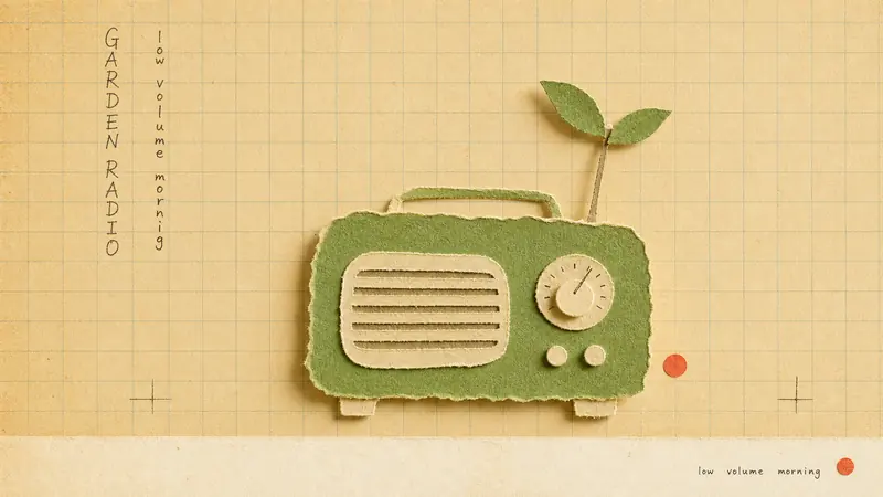 School Grid Paper Cutout Poster — example: Garden Radio Sprout