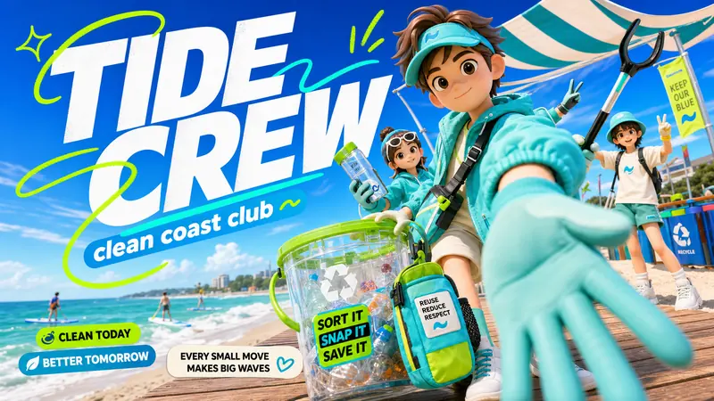Sunny 3D Avatar Campaign Style — example: Beach Cleanup Kit