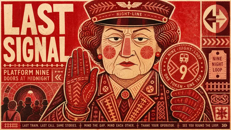 Vermilion Folk Screenprint Character Poster — example: Signal Conductor