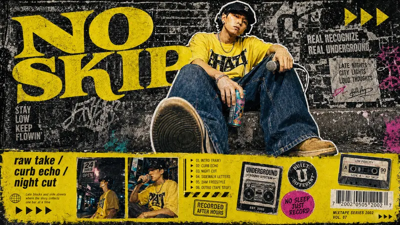 Y2K Grunge Hip-Hop Cutout Poster Style — example: Skate Alley Vocalist