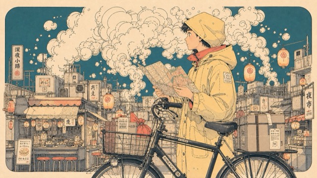 Cream Smoke City Manga Poster Style style preview