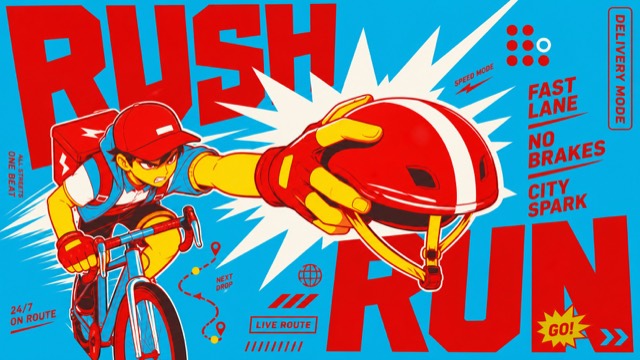 Cyan Red Shockwave Type Poster Style style preview