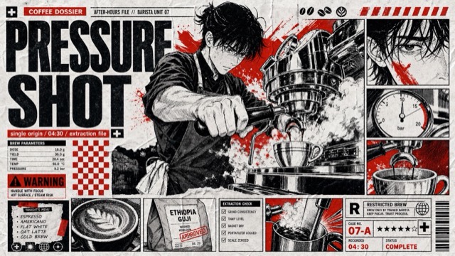Red Black Manga Tabloid Poster Style style preview