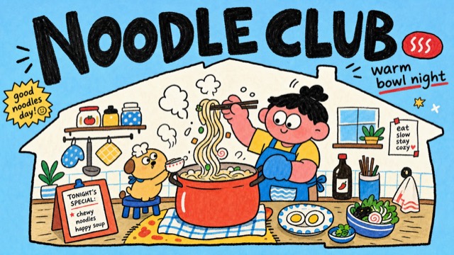 Sky Blue Home Life Doodle Poster Style style preview
